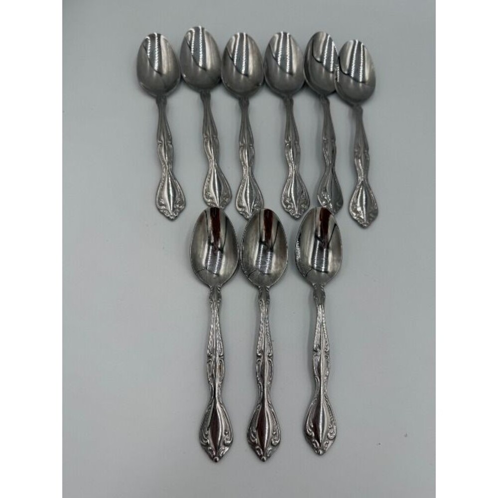 Set/9 Vintage Oneida ANDRINA Stainless Flatware: 6 TBSP; 3 TSP, Excellent Cond.